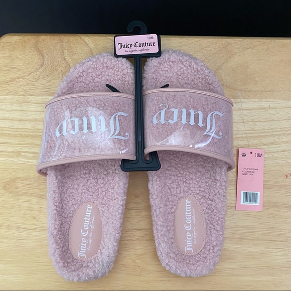 Juicy Couture Shoes - Juicy Couture Pink Sherpa Sandal Shoes Juicy Couture Slides